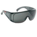 Large Frame Single Piece Lens Safety Glasses Gray Lens/Frame